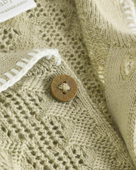 NEXT SAGE GREEN TEXTURED KNIT BUTTON UP SHIRT