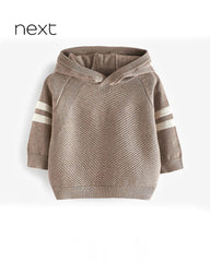 NEXT TAUPE BROWN KNITTED HOODIE