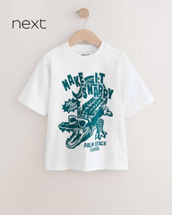 NEXT WHITE CROCODILE RELAXED FIT SHORT SLEEVE T-SHIRT