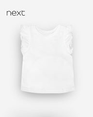 NEXT WHITE FRILL SLEEVE TOP