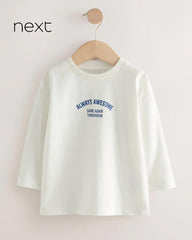 NEXT WHITE SLOGAN LONG SLEEVE T-SHIRT