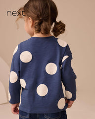 NEXTNAVY POLKA DOT CHARACTER APPLIQUE T-SHIRT