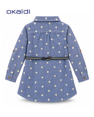 OKAIDI GIRLS BLUE DAISY PRINT SHIRT