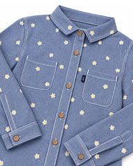 OKAIDI GIRLS BLUE DAISY PRINT SHIRT