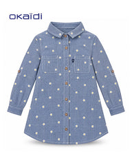 OKAIDI GIRLS BLUE DAISY PRINT SHIRT