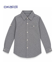 OKAIDI GREY PRINTED LONG SLEEVE SHIRT