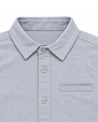 OKAIDI LIGHT BLUE HERRINGBONE LONG SLEEVE SHIRT