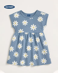 OLD NAVY BLUE FLOWER PRINT SHORT SLEEVE DRESS