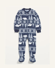 OLD NAVY FAIR ISLE MICRO FLEECE FOOTED ROMPER