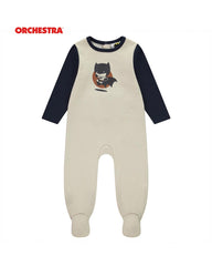 ORCHESTRA BATMAN CONTRAST SLEEVE FOOTED ROMPER