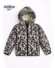 OSHKOSH CHEETAH ZIPPER HOOD JACKET