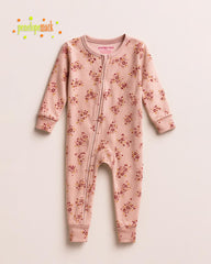 PENELOPE BABY COZY PLUSH ROSY FLORAL ROMPER