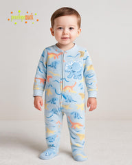 PENELOPE DINO SAFARI COZY PLUSH ZIP ROMPER
