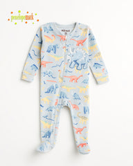 PENELOPE DINO SAFARI COZY PLUSH ZIP ROMPER