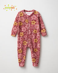 PENELOPE OLD ROSE FLORAL COZY PLUSH ROMPER