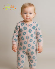 PENELOPE PINK LEOPARD SOF PLUSH ZIP ROMPER