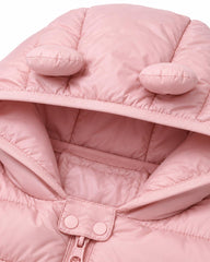 PRIMARK BABY BEAR HOODED PUFFER JACKET - PINK