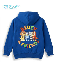 PRIMARK BLUEY ZIP UP HOODED SWEATSHIRT