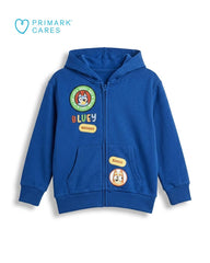 PRIMARK BLUEY ZIP UP HOODED SWEATSHIRT