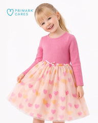 PRIMARK PINK CANDY HEARTS TWIRL TULLE DRESS