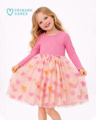 PRIMARK PINK CANDY HEARTS TWIRL TULLE DRESS