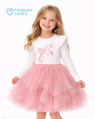 PRIMARK WHITE UNICORN SPARKLE TULLE PRINCESS DRESS