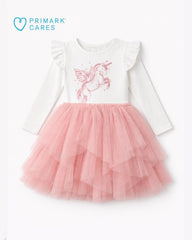 PRIMARK WHITE UNICORN SPARKLE TULLE PRINCESS DRESS
