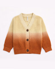 REAL KIDS DIP DYE BROWN OMBRE CARDIGAN