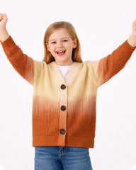 REAL KIDS DIP DYE BROWN OMBRE CARDIGAN