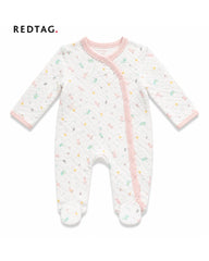 REDTAG BABY BIRD PRINT QUILTED FOOTED ROMPER