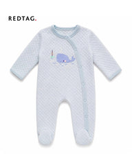 REDTAG BLUE WHALE EMBROIDERED ROMPER