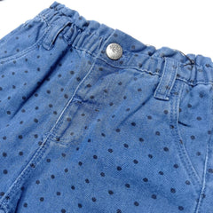 REDTAG GIRLS BLUE DOTTED DENIM JEANS