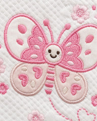 REDTAG WHITE BUTTERFLY EMBROIDERED QUILTED ROMPER