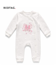 REDTAG WHITE BUTTERFLY EMBROIDERED QUILTED ROMPER
