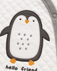 REDTAG WHITE PENGUIN EMBROIDERED ROMPER