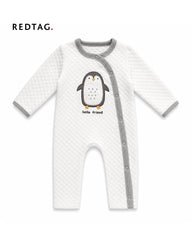 REDTAG WHITE PENGUIN EMBROIDERED ROMPER