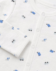 REDTAG WITE BABY VEHICLE PRINT ROMPER
