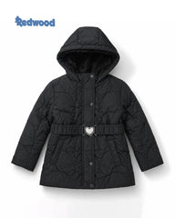REDWOOD HEART BUCKLE QUILTED HOODED WINTER JACKET