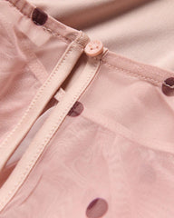 RESERVED BLUSH PINK POLKA DOT MESH TIERED DRESS