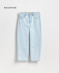 RESERVED ICE BLUE DENIM EMROIDERED STRAIGHT JEANS