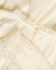 RESERVED IVORY ELEGANT MESH RUFFLE PARTY DRESS