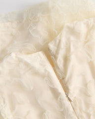 RESERVED IVORY TEXTURED MESH PARTY DRESS