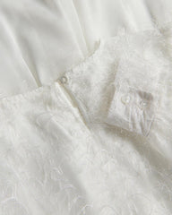 RESERVED IVORY WHITE GIRLS TEXTURED MESH PARTY DRESS