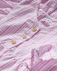 RESERVED PINK STRIPED RUFFLE DRESS