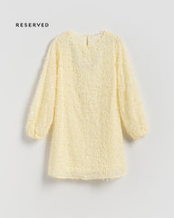 RESERVED YELLOW SEQUIN TEXTURED PARTY DRESS