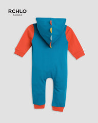 RIACHUELO BABYDINOSAUR HOODED FLEECE ZIP ROMPER