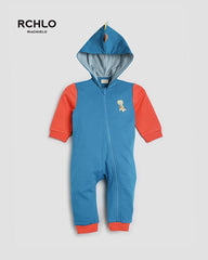 RIACHUELO BABYDINOSAUR HOODED FLEECE ZIP ROMPER
