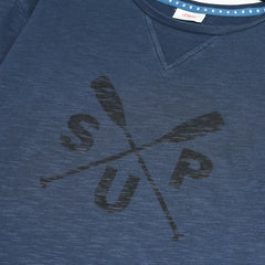 S.OLIVER NAVY BLUE PRINTED T-SHIRT