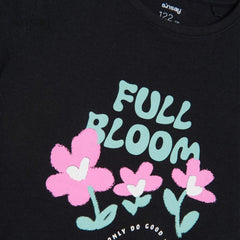 SINSAY BLACK BLOOM PRINTED T-SHIRT
