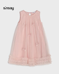 SINSAY PINK TULLE DRESS WITH BOWS